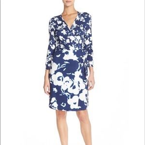 Charles Henry Floral Jersey Wrap Dress
